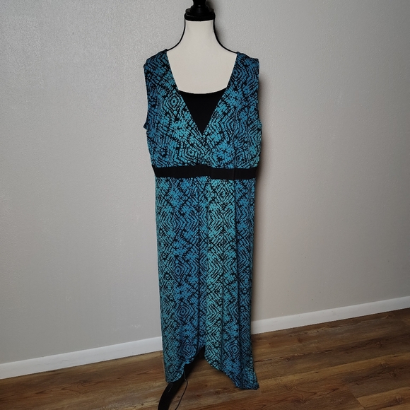 Catherines Dresses & Skirts - Catherines Blue and Black Asymmetrical Dress 1X